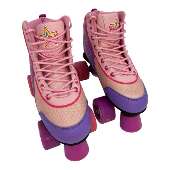 Kandy Skates Pure Passion Pink & Purple Roller Skates Size 4 Indoor Outdoor EUC